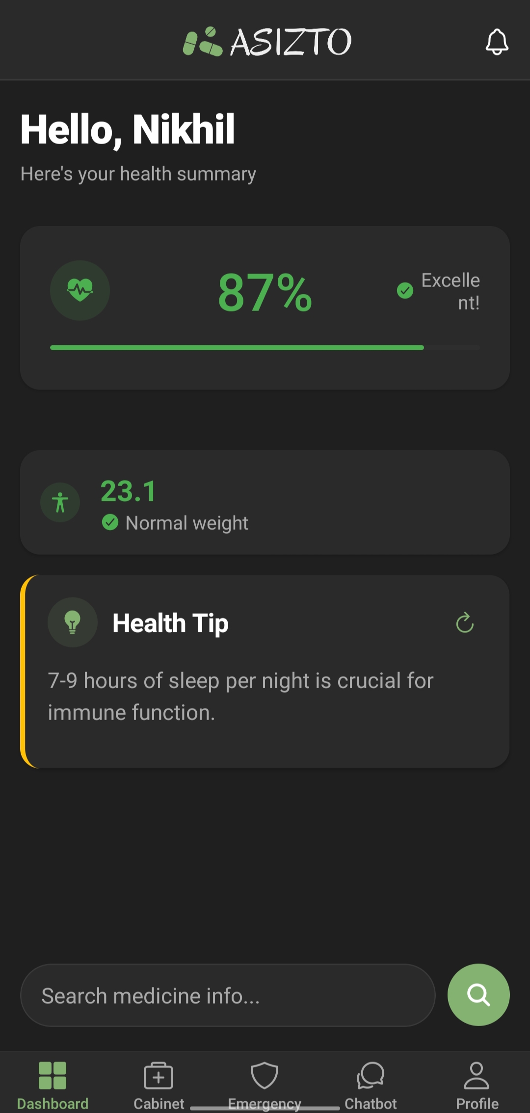 Asizto App Screenshot